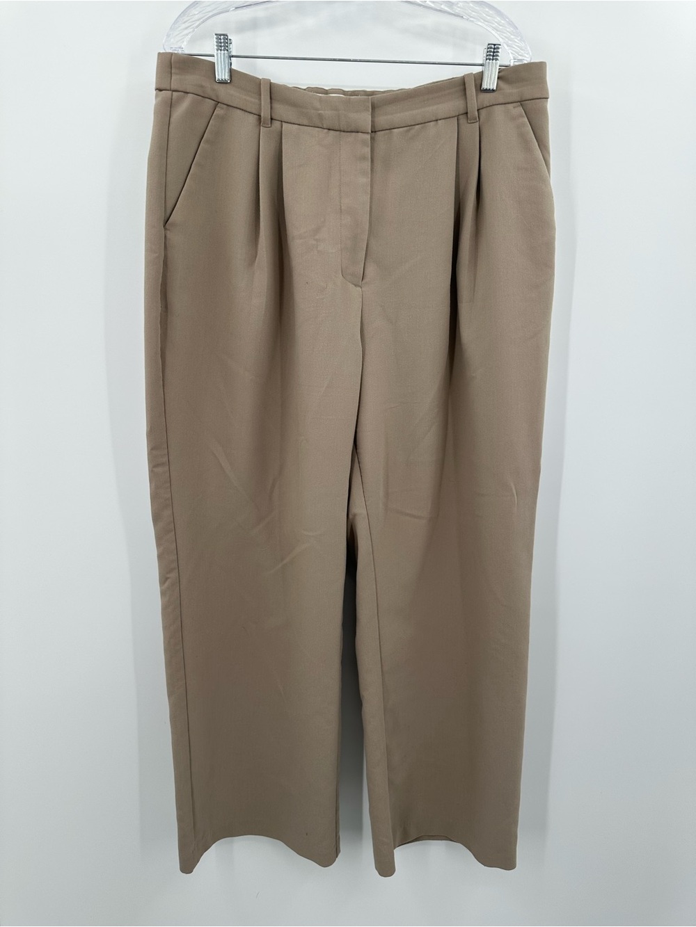 Abercrombie & Fitch Women's Sloane Tan Tailored Ultra-Wide Leg Pants‎ Size 16
